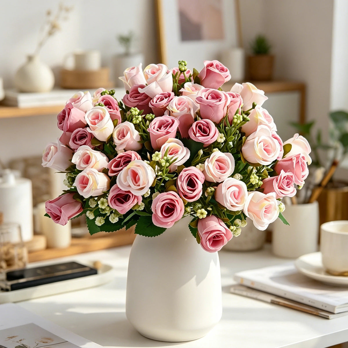 Silk Artificial Flower Bouquet – Wedding & Home Decor Artificial Silk Flowers Babs