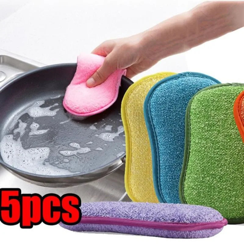 5-Pack Microfiber Dish Sponge Scrubbers – Kitchen Cleaning Set Kitchen Sponge Scrubbers Babs