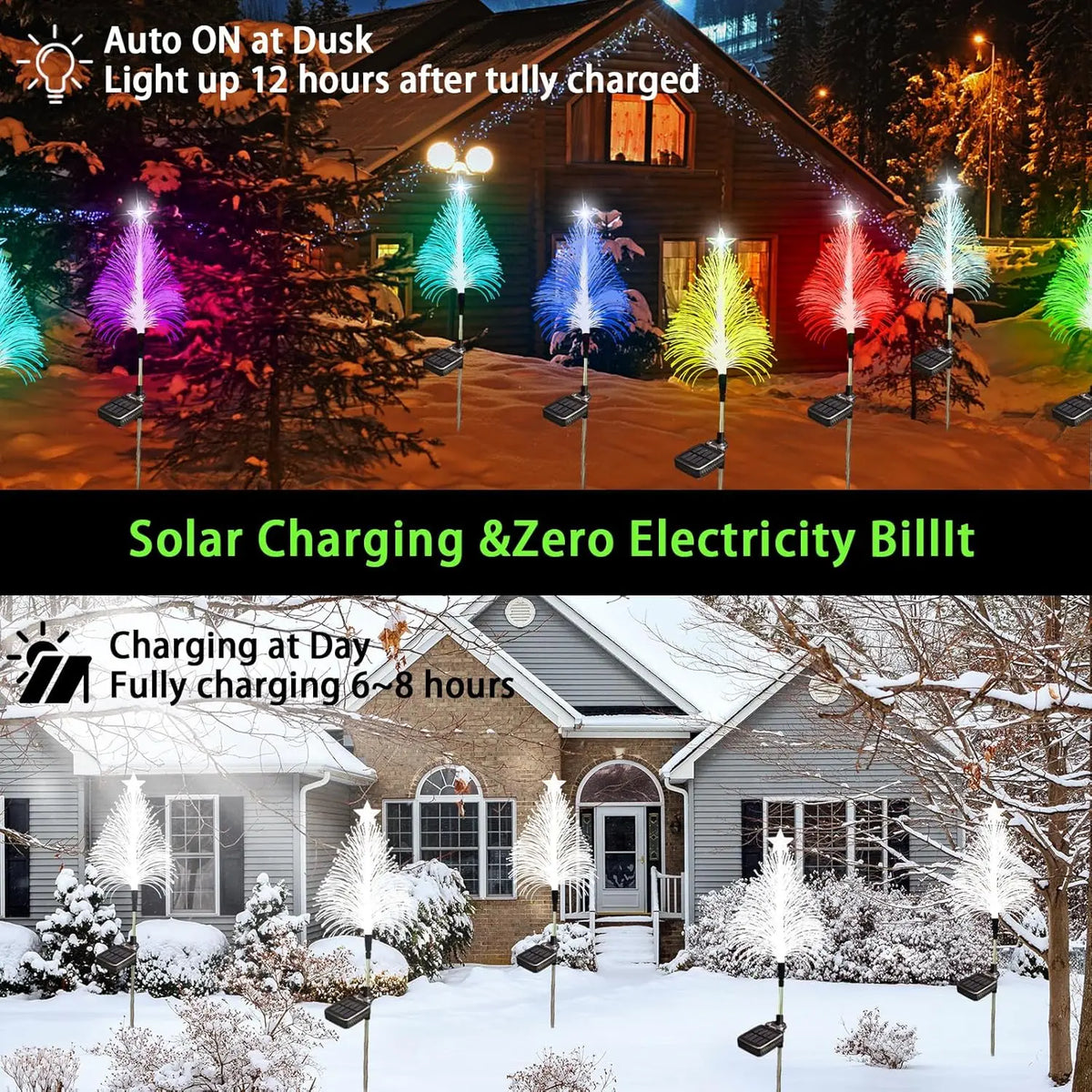 Solar Fiber Optic Garden Light – 7 Color LED Lawn Lamp Solar Garden Light Babs