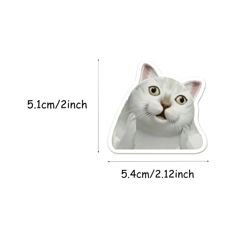 50/100PCS Cat Meme Stickers for Water Bottles & Skateboards DIY Sticker Pack Babs