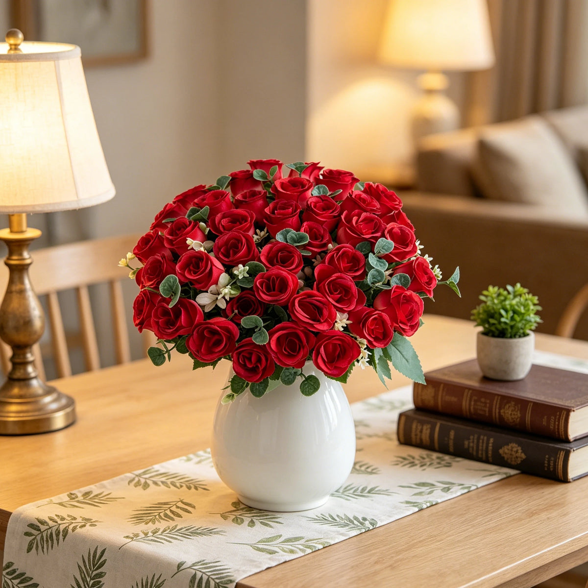 Silk Artificial Flower Bouquet – 10-Head Wedding & Home Decor Artificial Flower Bouquet Babs