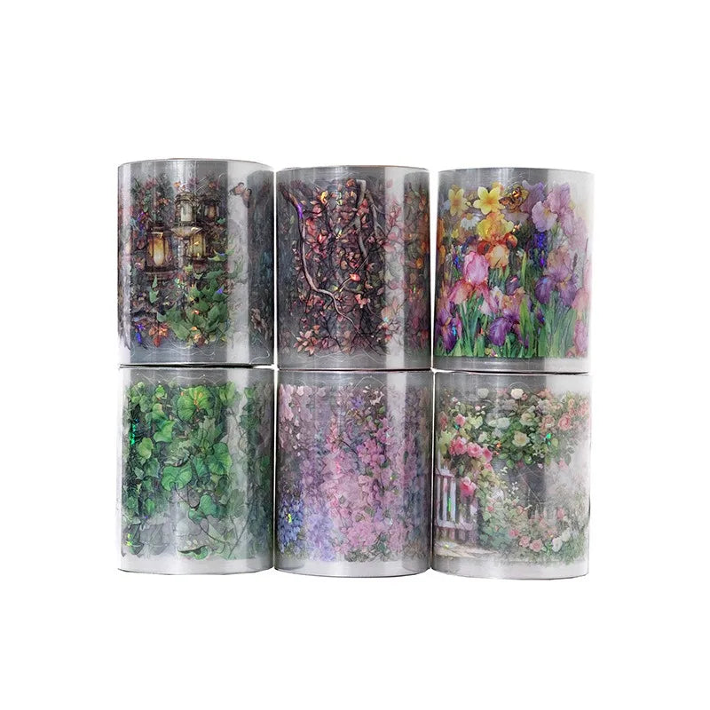 PET Decorative Tape – Retro Botanical Flower Branch Design Decorative Craft Tape Babs
