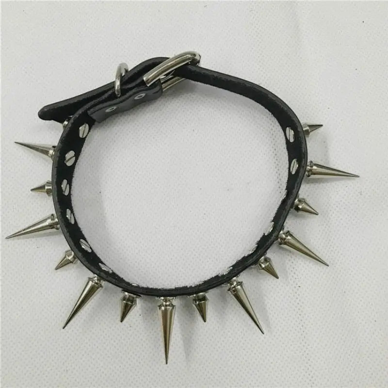 Punk Gothic Leather Spike Rivet Choker Collar Necklace Choker Collar Necklace Babs