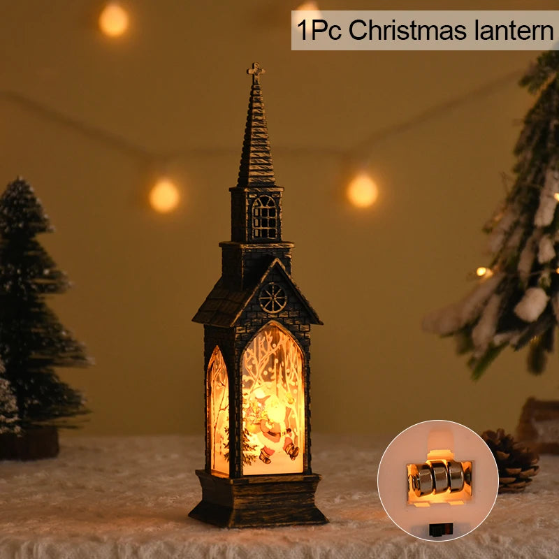Christmas LED Lantern Santa Snowman Night Light Table Ornament Christmas LED Lantern Babs Santa Claus
