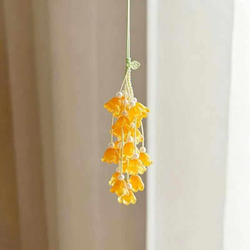 Bellflower Tassel Car Rearview Mirror Pendant Ornament Car Hanging Ornament Babs A5