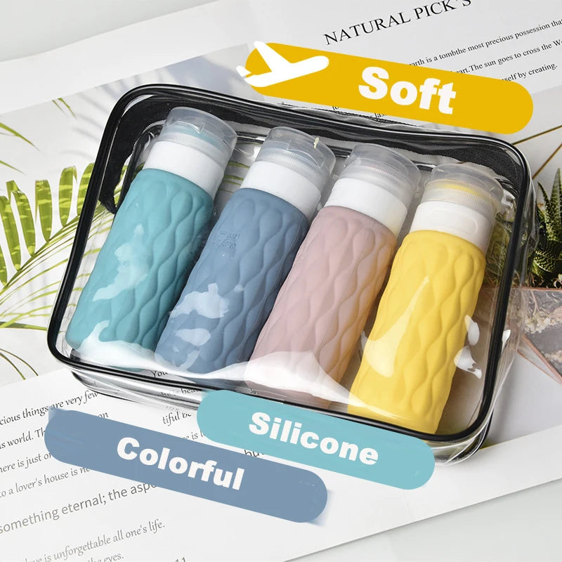 100ml Leakproof Silicone Travel Bottles – Refillable Multicolour Travel Toiletry Bottles Babs