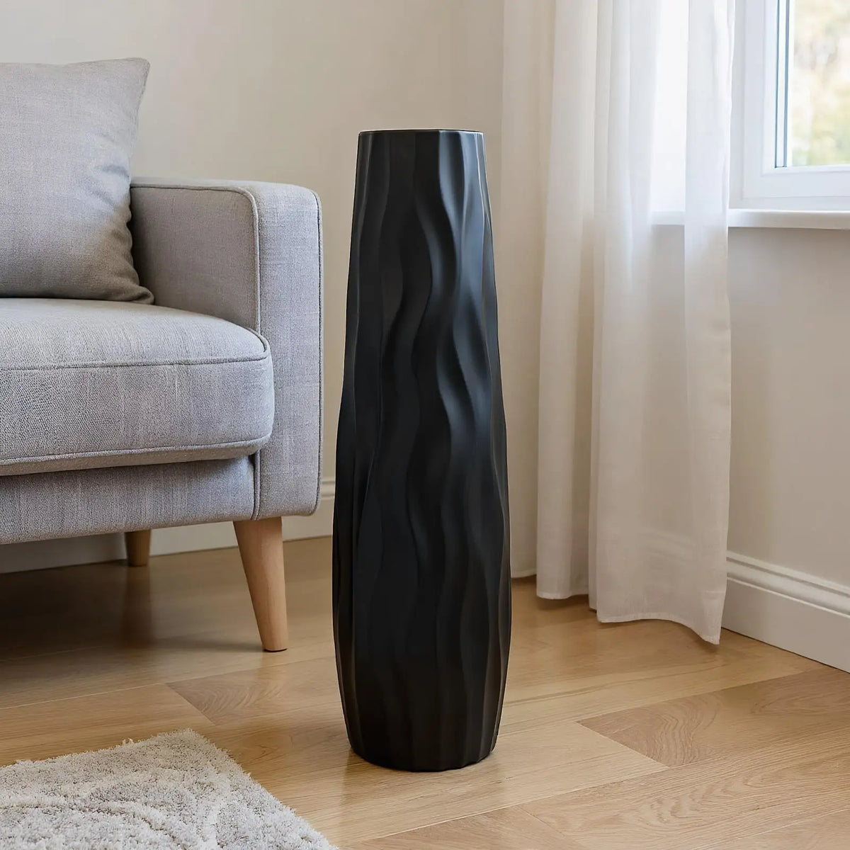 Large Textured Floor Vase | Modern Hydroponic Standing Decor Decorative Floor Vase Babs