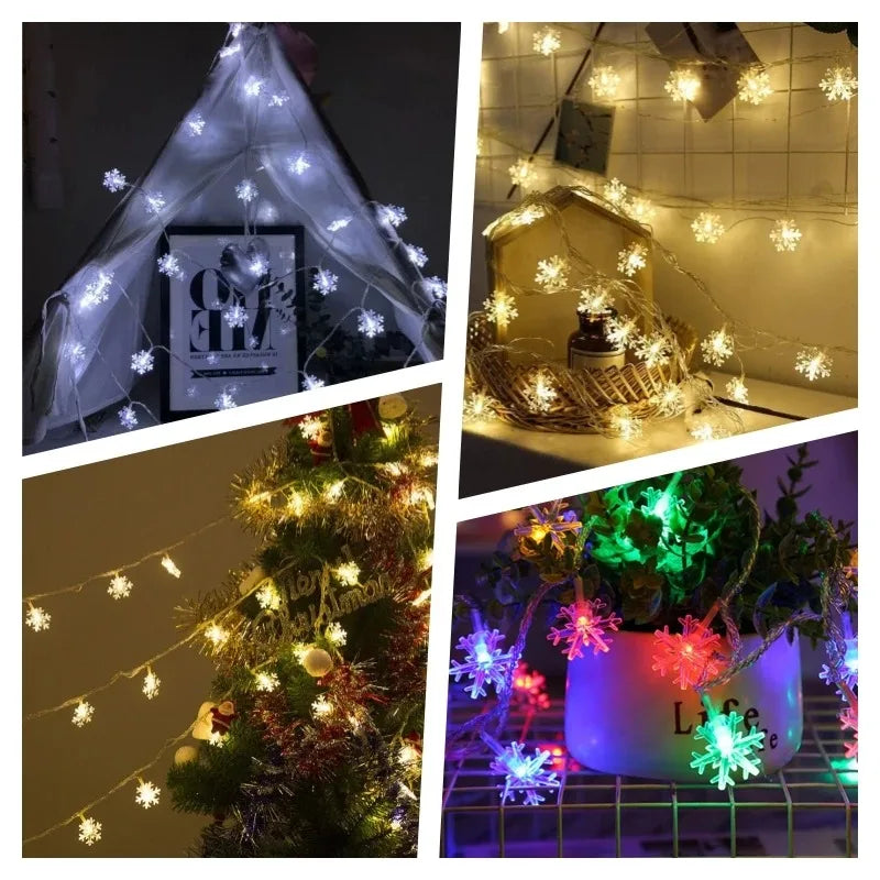 Snowflake LED Fairy String Lights – Battery & USB, Waterproof LED String Lights Babs