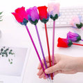 5-Piece Rose Flower Ballpoint Pen Set – Novelty Stationery Gift Novelty Ballpoint Pens Babs 5pcs