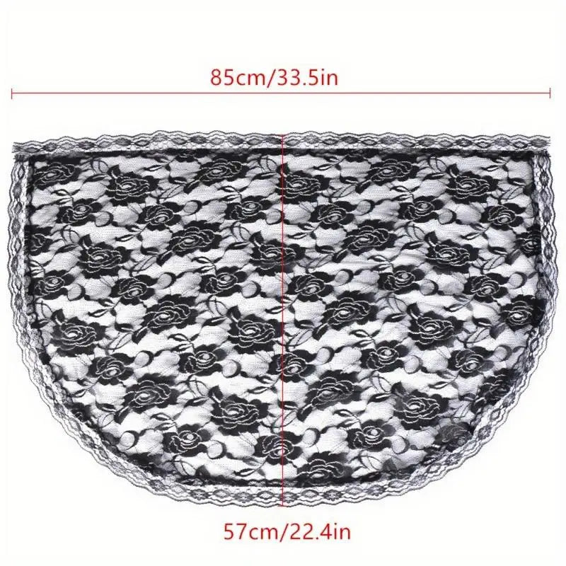 Women's Embroidered Mantilla Lace Scarf – Sheer Floral Shawl Lace Mantilla Scarf Babs
