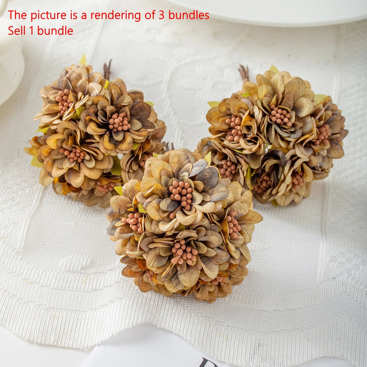 Silk Rose Artificial Flower Mini Bouquet – Wedding & Home Décor Artificial Flower Bouquet Babs color-12 3 pcs