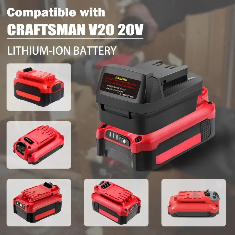 MAN20ML Adapter: Craftsman V20 to Milwaukee M18 Battery Battery Adapter Babs