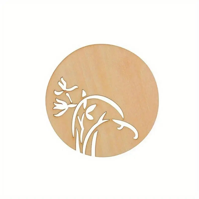 Chinese Floral Wooden Carved Coasters – Orchid, Bamboo, Chrysanthemum Wooden Cup Coasters Babs