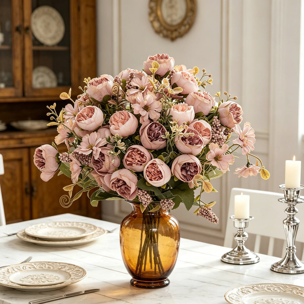 Silk Peony Artificial Flower Bouquet – Wedding & Home Décor Artificial Flower Bouquet Babs