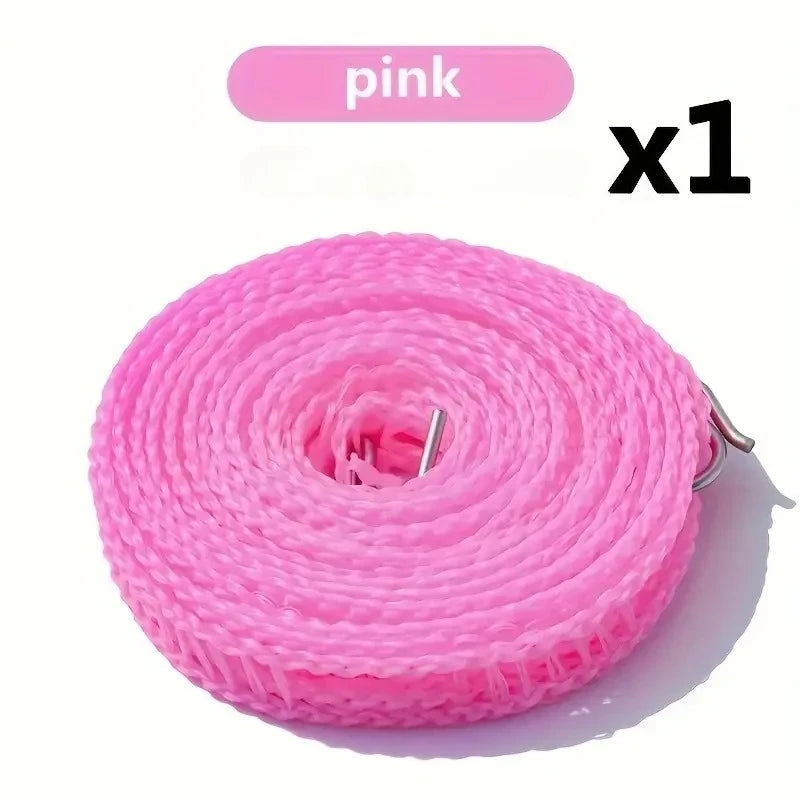 Portable Nylon Travel Clothesline – Anti-Slip & Windproof, 3m Travel Clothesline Babs Pink10M