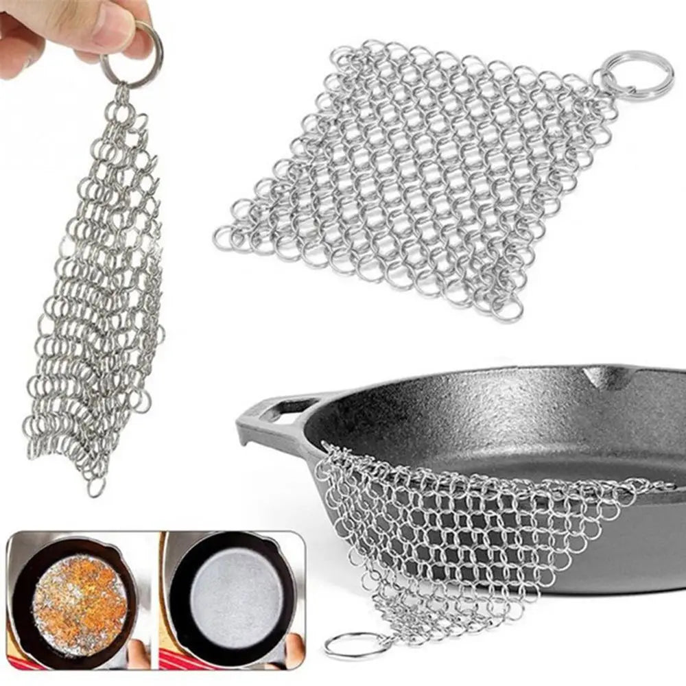 Chainmail Scrubber for Cast Iron & Wok | Stainless Steel Cookware Scrubber Babs