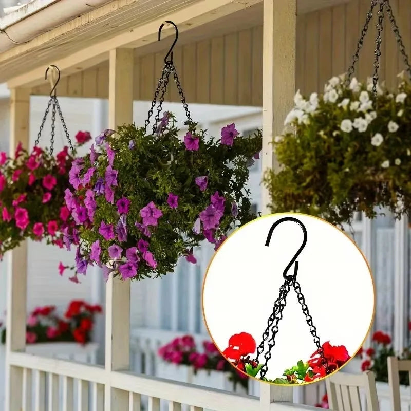 40cm Rattan Hanging Basket with 3-Hook Chain | Indoor & Outdoor Hanging Planter Basket Babs