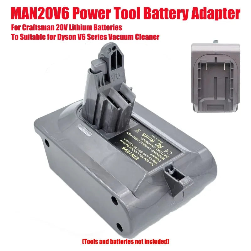 Craftsman 20V to Dyson V6 Battery Adapter Converter | MAN20V6 Battery Adapter Converter Babs