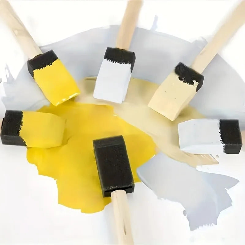 Wooden Handle Foam Sponge Brush for Painting & DIY Crafts Foam Paint Brush Babs