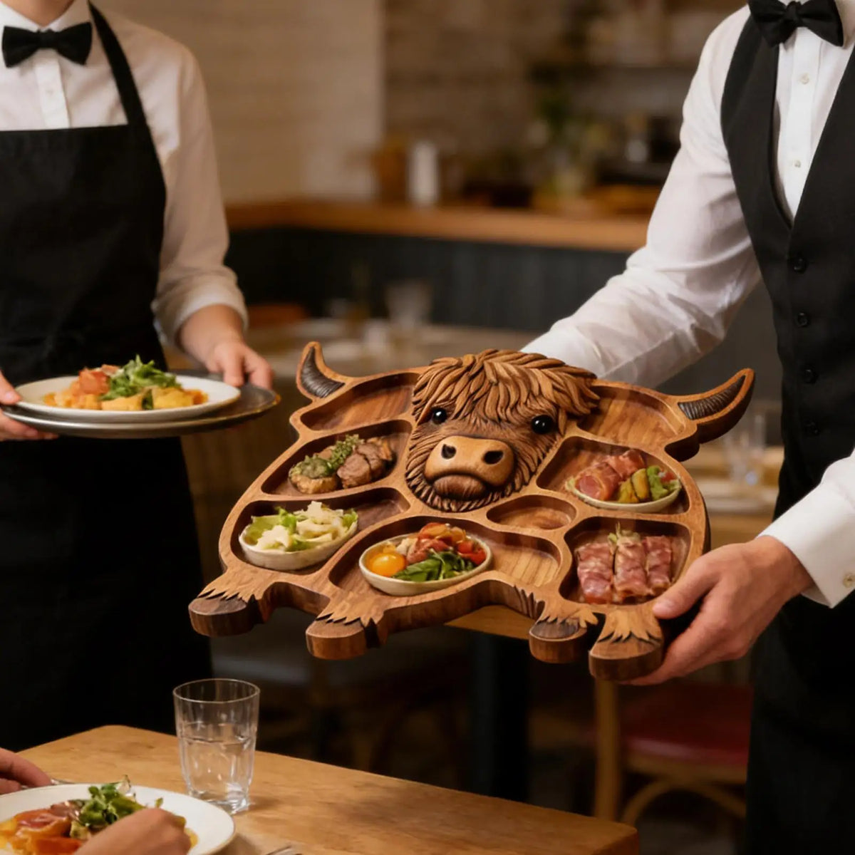 Cow Charcuterie Board – Wooden Food Platter for Parties Charcuterie Serving Board Babs