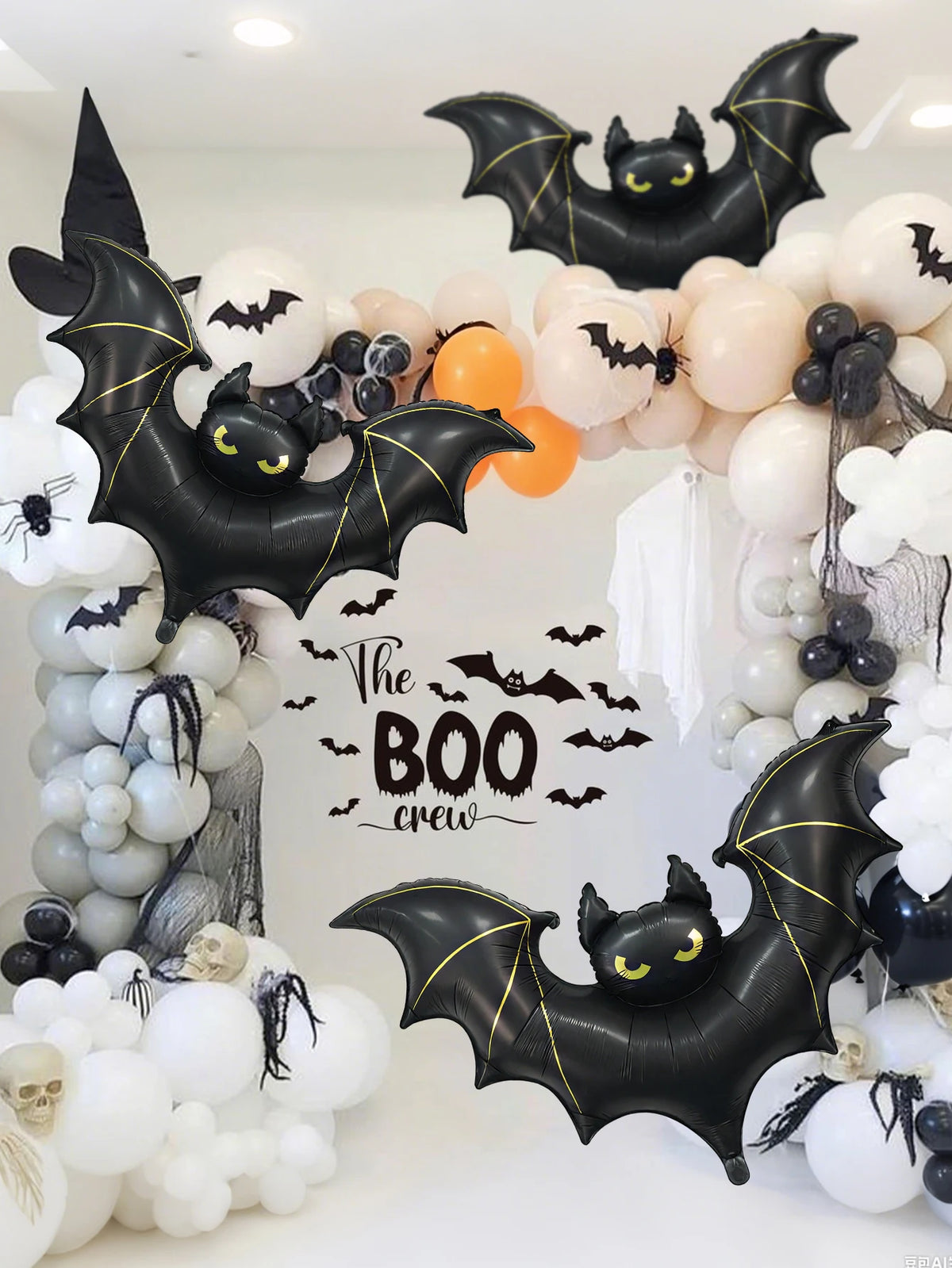 Giant Halloween Black Bat Foil Balloons 2pcs – Party Décor Halloween Balloon Decoration Babs