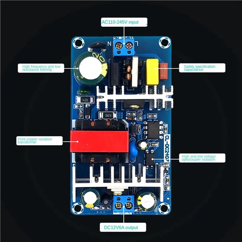 12V 6A 70W Isolated Switching Power Supply Board – 3-Pack Switching Power Supply Babs