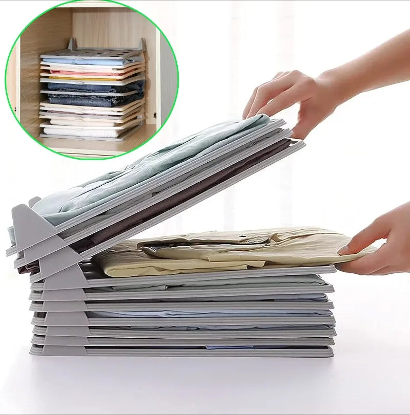 T-Shirt Folder Board & Stackable Wardrobe Dividers – 1/5pcs Wardrobe Organizer Babs