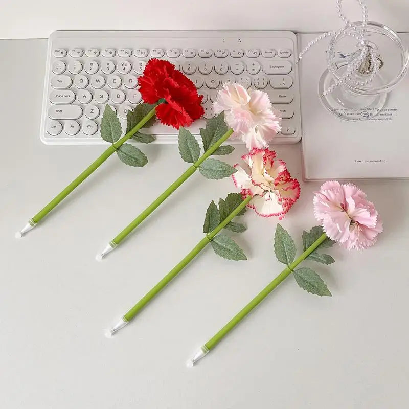 Artificial Flower Gel Pen – Carnation Rose Teacher's Day Gift Novelty Gel Pen Babs