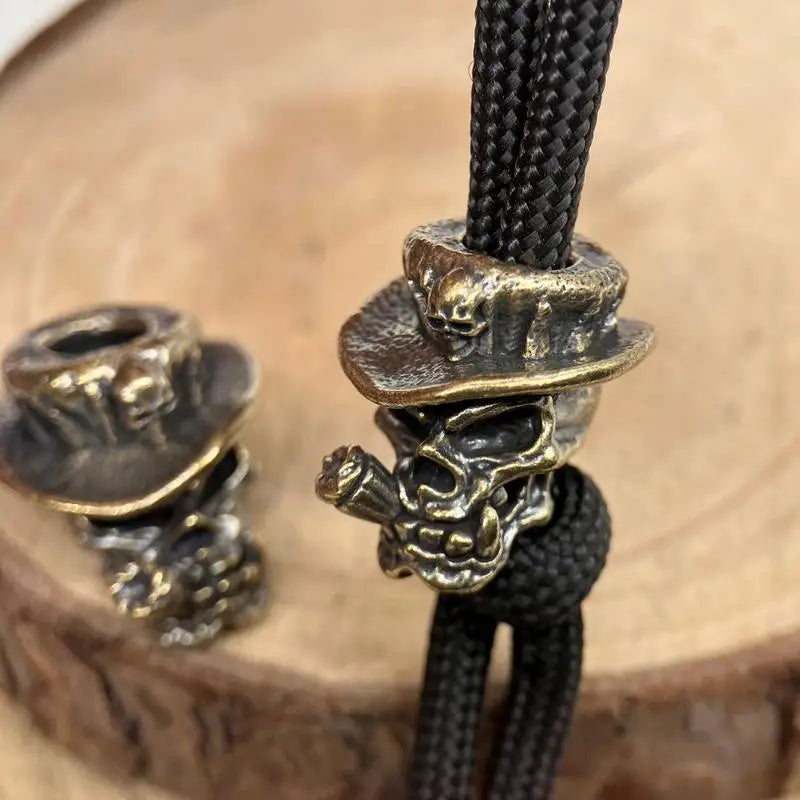 Brass Skull Cowboy Knife Bead EDC Lanyard Pendant & Bracelet Charm Lanyard Pendant Charm Babs