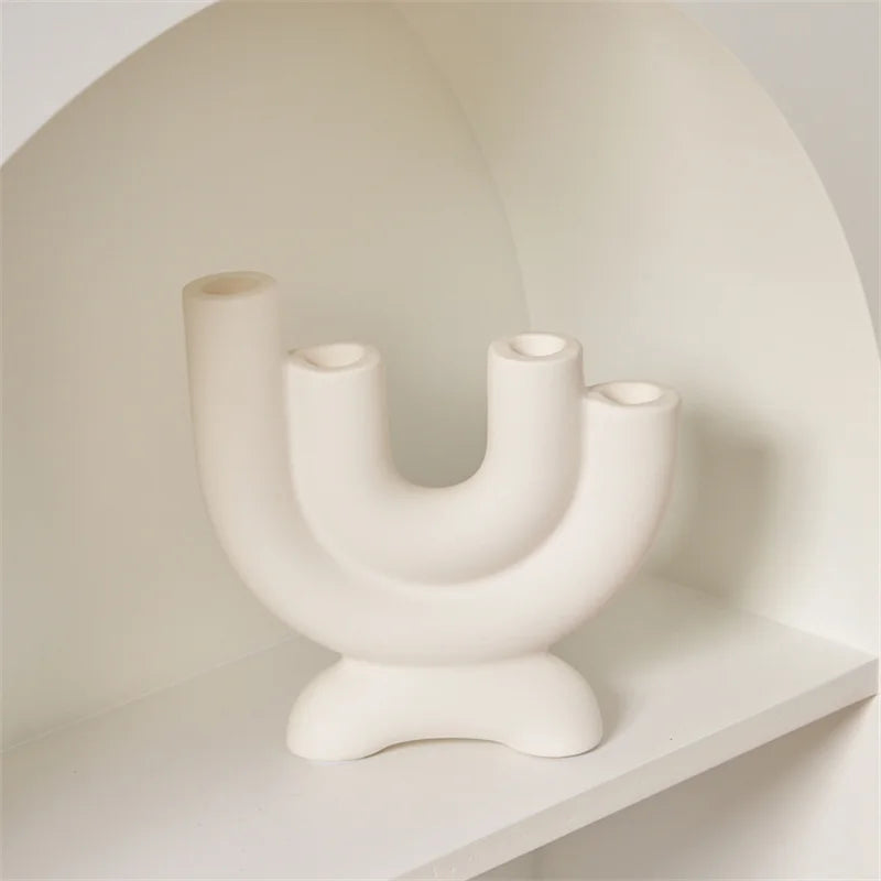 Nordic Ceramic Candelabra Candlestick Holder | Home Décor Ceramic Candle Holder Babs style4