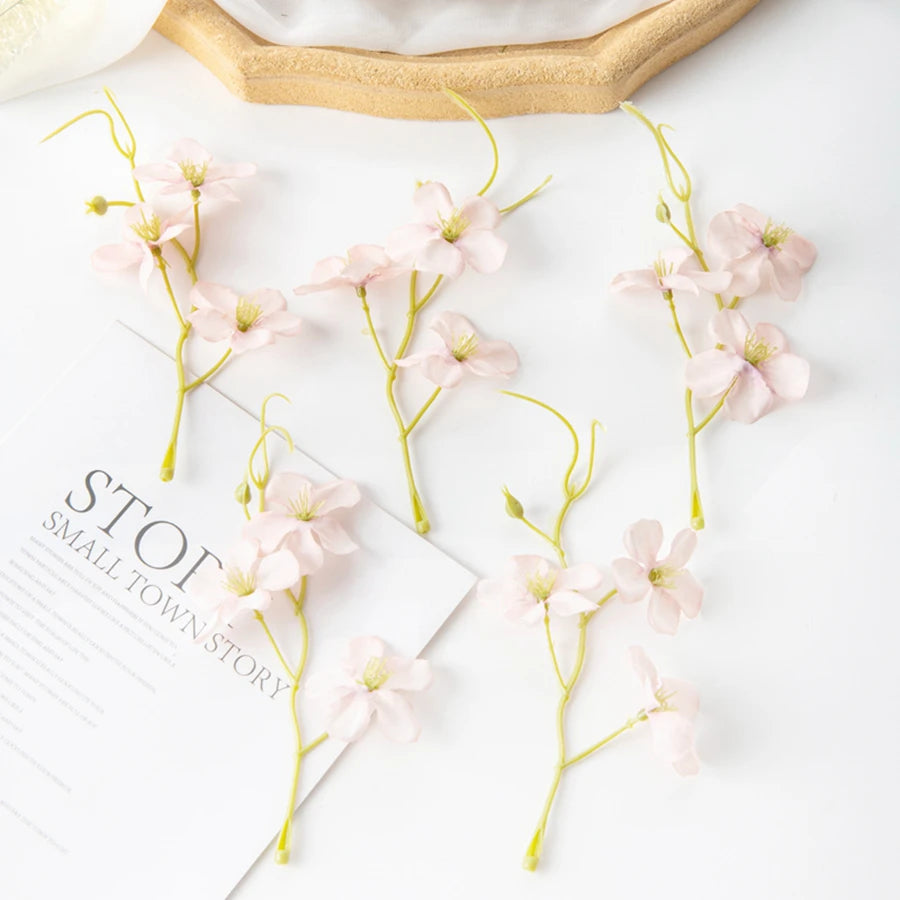 Silk Plum Blossom Artificial Flowers – 50/100 Pcs for DIY Artificial Silk Flowers Babs Light Pink 50pcs