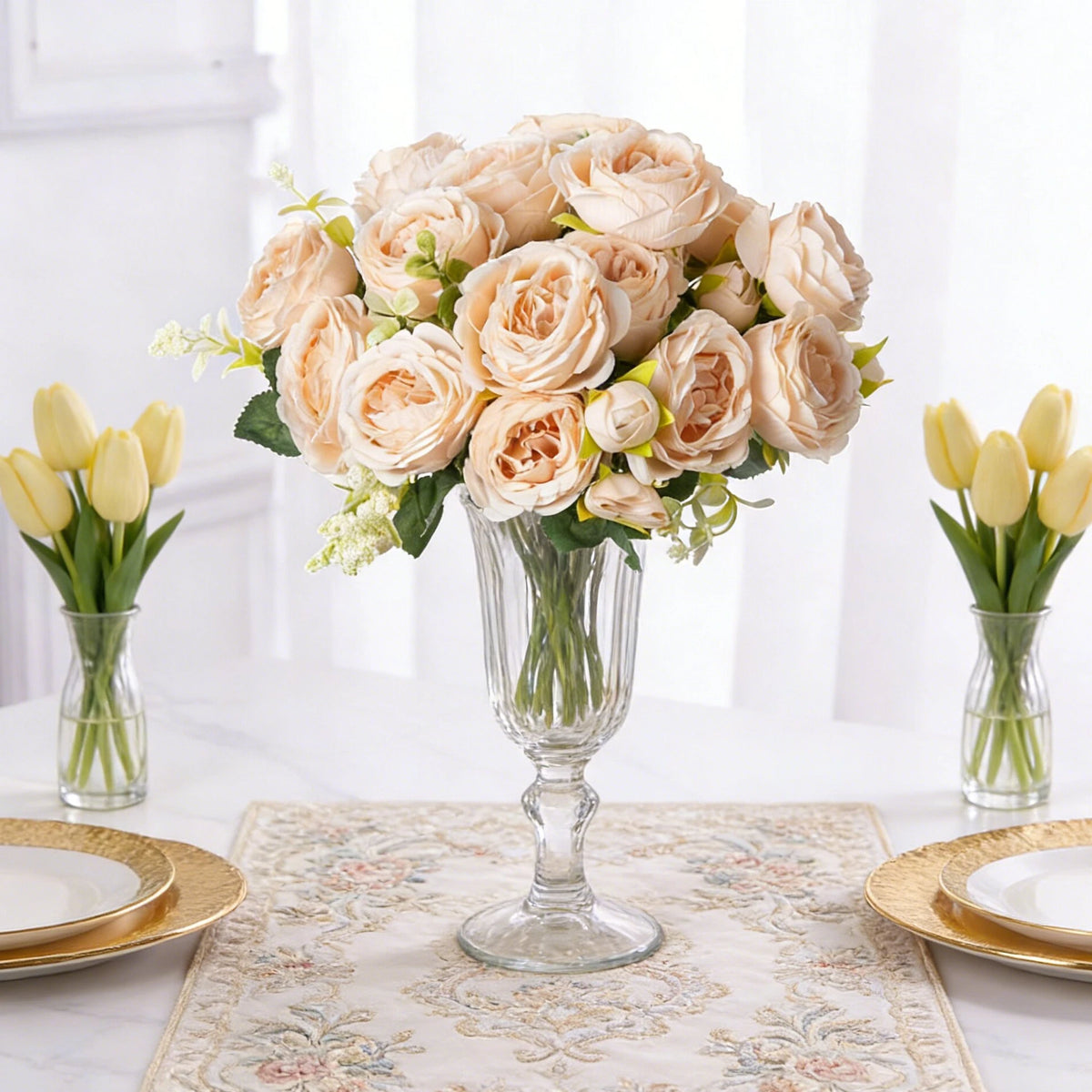 Silk Peony Artificial Flower Bouquet | Wedding & Home Decor Artificial Flower Bouquet Babs
