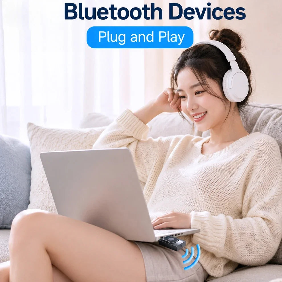 KEBIDUMEI 2-in-1 Bluetooth 6.0 Audio Transmitter Receiver Bluetooth Audio Adapter Babs