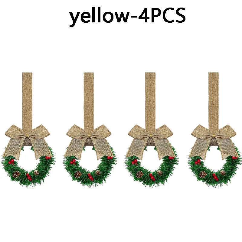 Christmas Garland with Red Bow – Festive Holiday Cabinet Decor Christmas Garland Babs yellow-4PCS