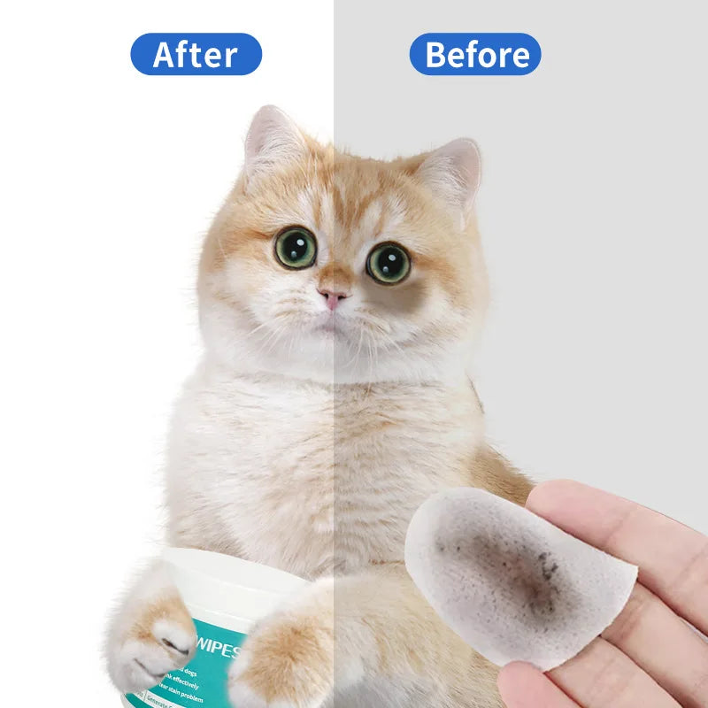 100pc Pet Eye & Ear Cleaning Wipes for Dogs & Cats Pet Grooming Wipes Babs