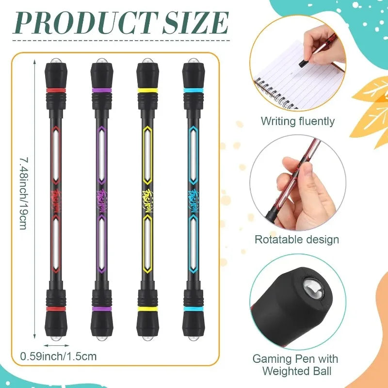Spinning Trick Pen Set – Rotating Finger Roll Pen for All Ages Spinning Trick Pen Babs