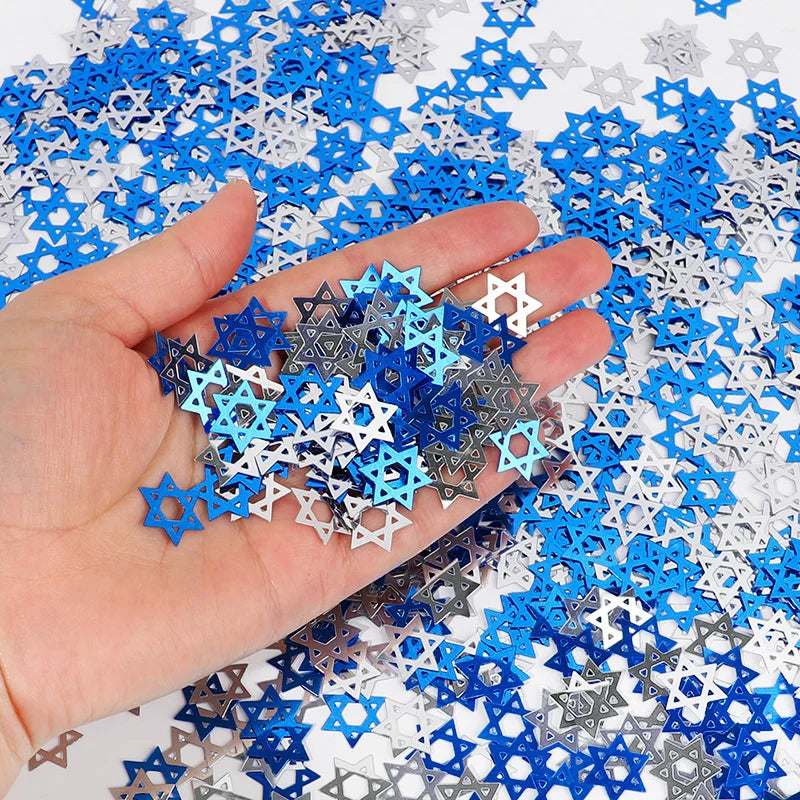 450Pcs Hanukkah Star of David Confetti Table Party Decorations Party Confetti Decor Babs