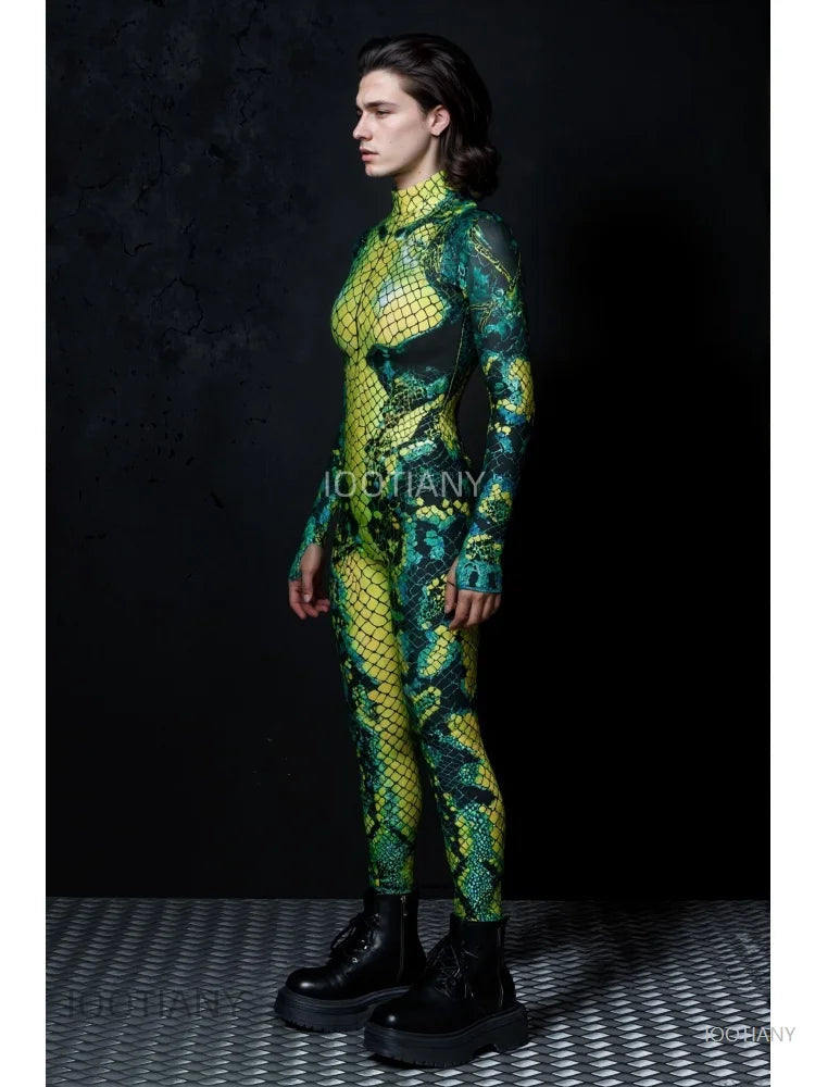 Snake Skin Jumpsuit Unisex Halloween Costume Bodysuit Halloween Costume Jumpsuit Babs
