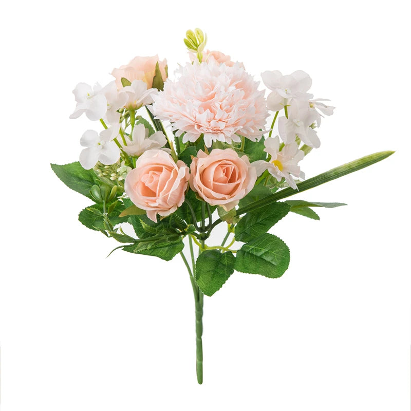 Silk Rose Artificial Flower Bouquet for Wedding & Home Decor Artificial Flower Bouquet Babs Champagne 3 pcs