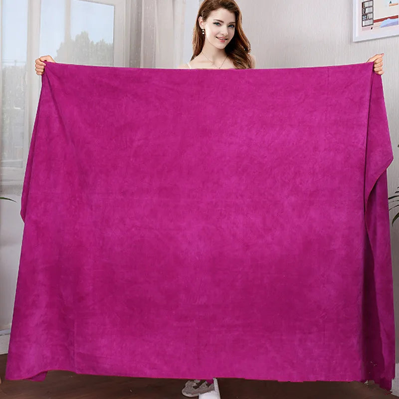Super Large Microfiber Bath Towel – Soft, Quick-Dry, No Fading Microfiber Bath Towel Babs wine 70X140CM