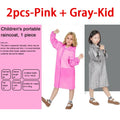 Kids Waterproof Raincoat Poncho – Boys & Girls Ages 7–11 Kids Raincoat Poncho Babs 2pcs-Pink Gray-Kid One size fits all