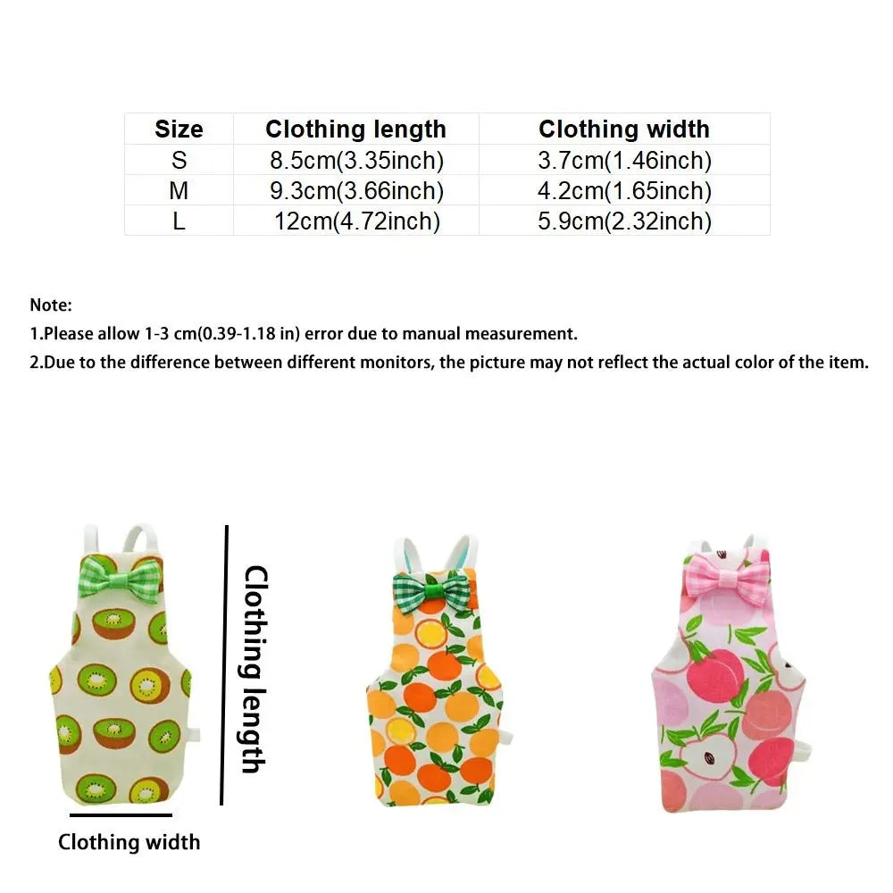 Parrot Diaper Flight Suit with Bowtie – Fruit Pattern, S/M/L Bird Flight Suit Babs