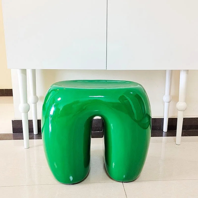 Modern Minimalist Low Accent Stool | Plastic Home Furniture Decorative Low Stool Babs