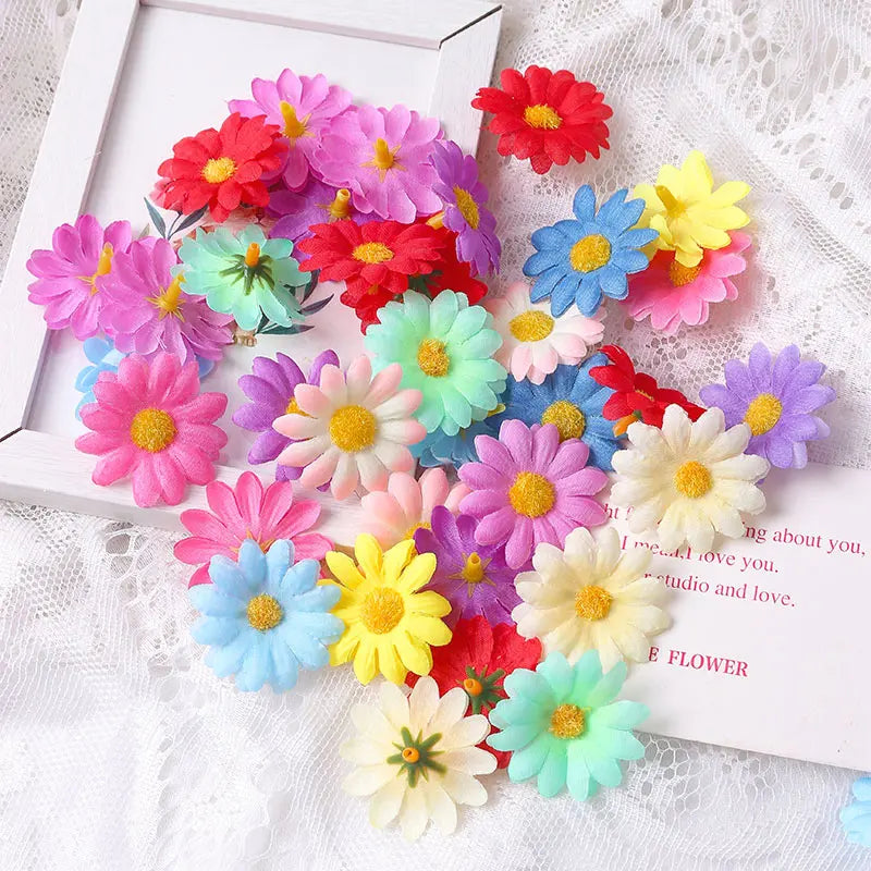 Artificial Silk Daisy Flower Heads – 30/50/100 Pcs for Decor Artificial Silk Flowers Babs