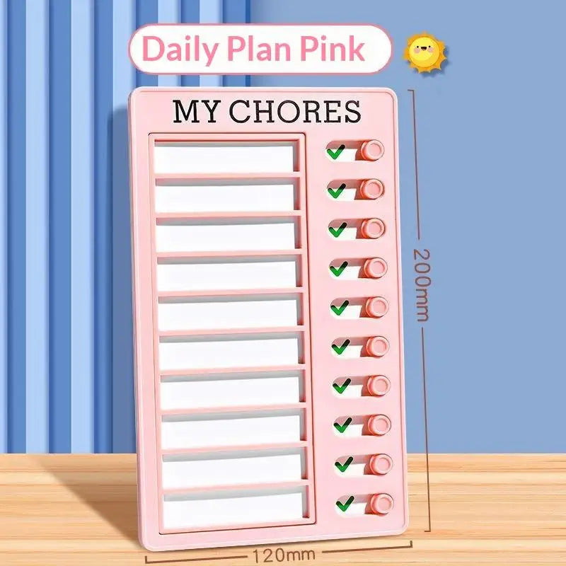 Sliding Chore Chart & To-Do Memo Sheets for Kids & Adults Chore Chart Planner Babs pink