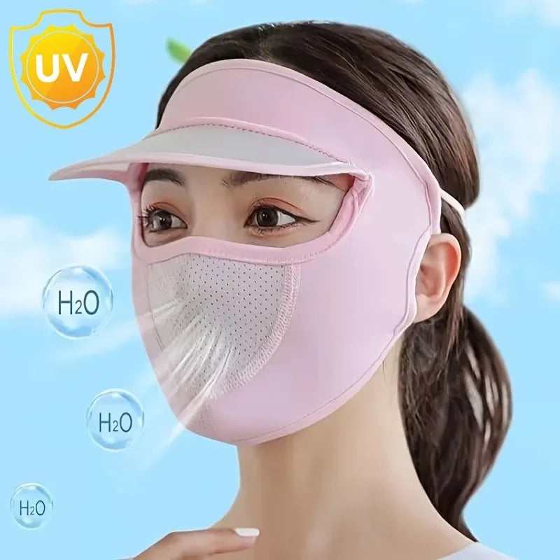 UPF 50+ Ice Silk Sun Protection Face Mask with Brim Sun Protection Mask Babs