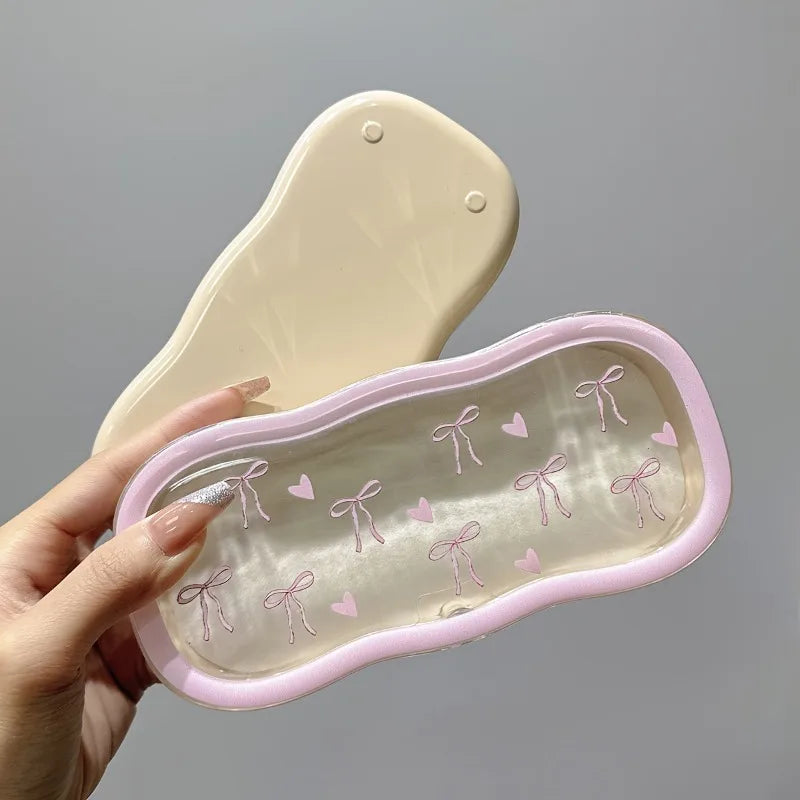Magnetic Glasses Case Heart Bow Design – Portable Storage Box Eyeglass Storage Case Babs