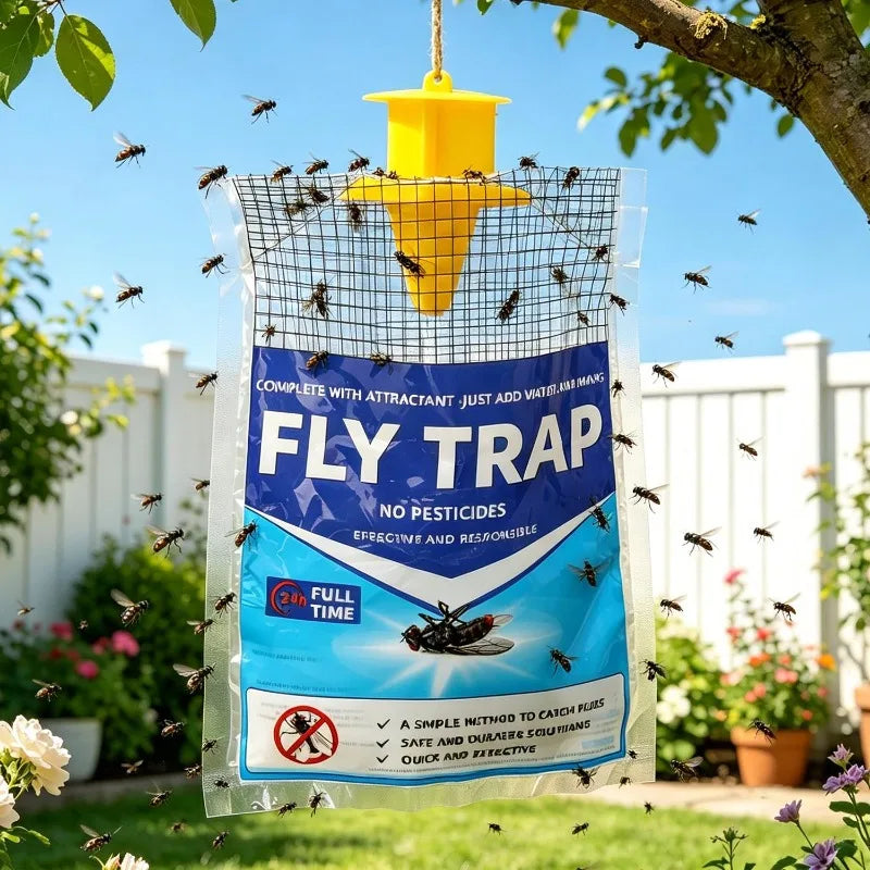 Outdoor Hanging Fly Trap Bag – High Capacity Disposable Catcher Fly Trap Bag Babs