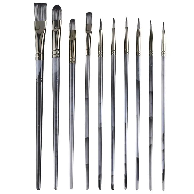 10-Piece Artist Paint Brush Set – Oil, Acrylic & Watercolor Artist Paint Brush Set Babs A1