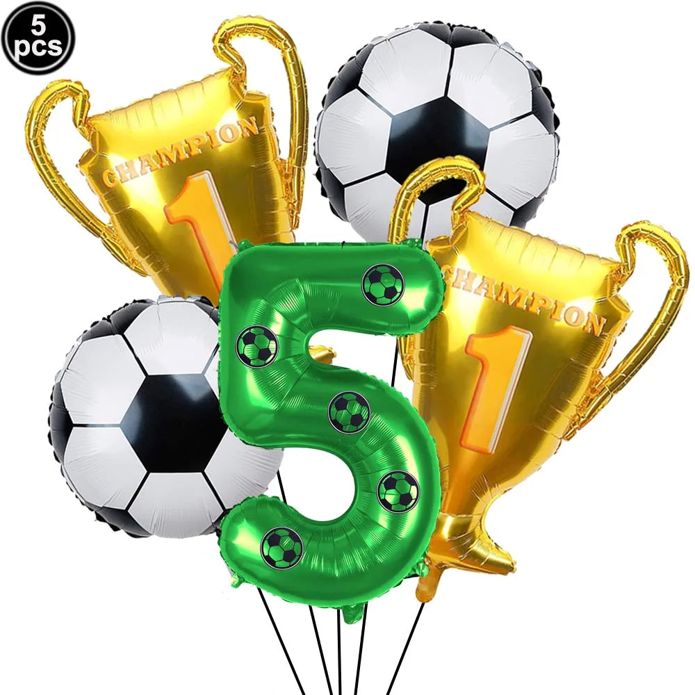 32" Soccer Football Foil Balloons Set – Birthday Party Decor Party Foil Balloons Babs Marble As pictures show